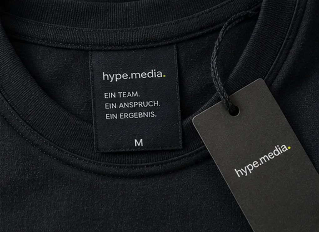 Label-Detail · gewebtes Branding