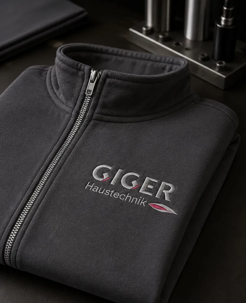 Giger Haustechnik — bestickte Zip-Jacke