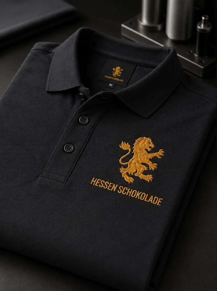 Hessen Schokolade — besticktes Polo
